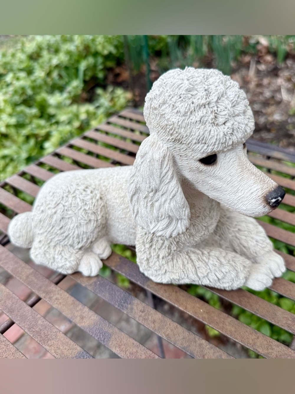 Poodle Figurine - Signed Sandra Brue Sandicast Vintage 80’s